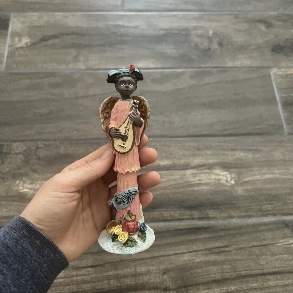 Vintage Resin African American “Choir Angel” Christmas Caroler Figurine
